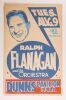 1960 Ralph Flanagan & His Orchestra Dunns Pavillion Cardboard Poster Excellent 77