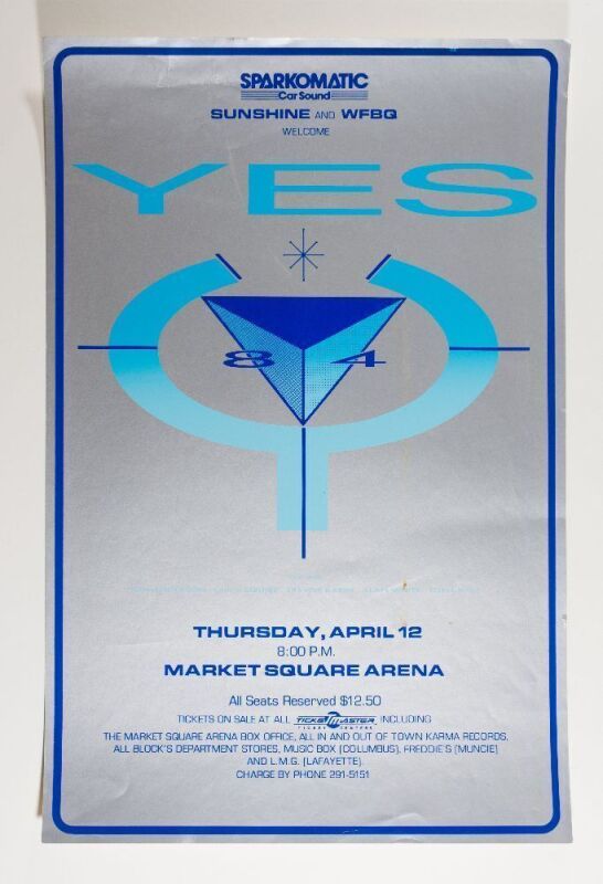 1984 Yes Market Square Arena Poster Extra Fine 69