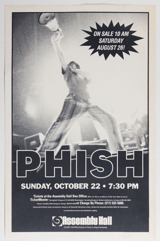 1995 Phish University of Illinois Assembly Hall Poster Excellent 79