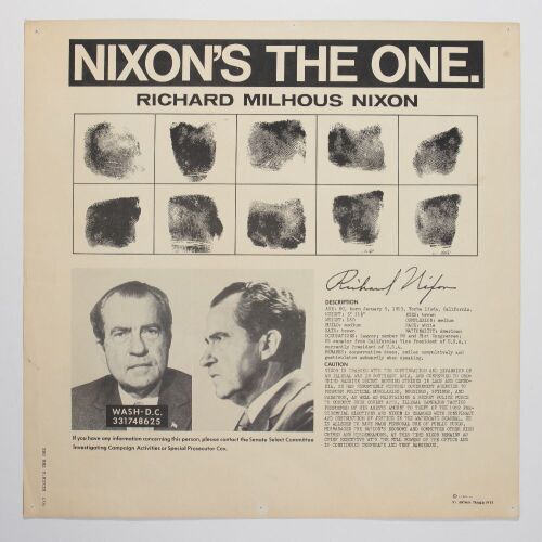 1973 Nixon's The One Mugshot Political Poster Excellent 75