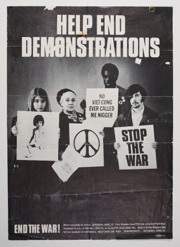 1968 March and Rally for Peace New York City Political Poster Fine 55