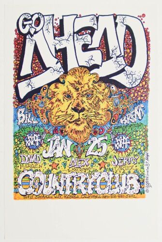 1987 Go Ahead Brent Mydland Bill Kreutzmann The Reseda Country Club Poster Mint 93