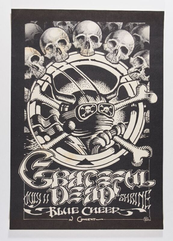 1972 Rick Griffin Grateful Dead Blue Cheer Shrine California Graphics Exchange Poster Excellent 75