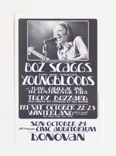 1971 Boz Scaggs Youngbloods Winterland Handbill Mint 91