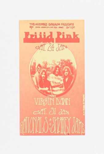 1970 Frijid Pink Rationals The Wizard's Eardrum Michigan Handbill Excellent 79