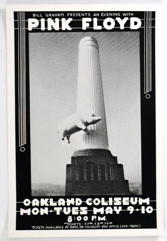 1977 Pink Floyd Oakland Coliseum Poster Mint 95