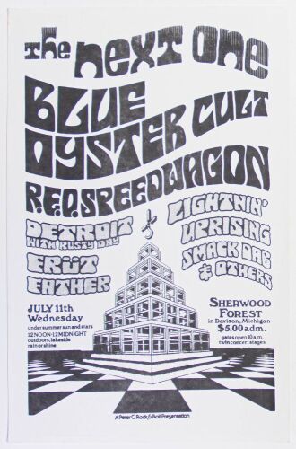 1973 Blue Oyster Cult REO Speedwagon Sherwood Forest Detroit Poster Excellent 79