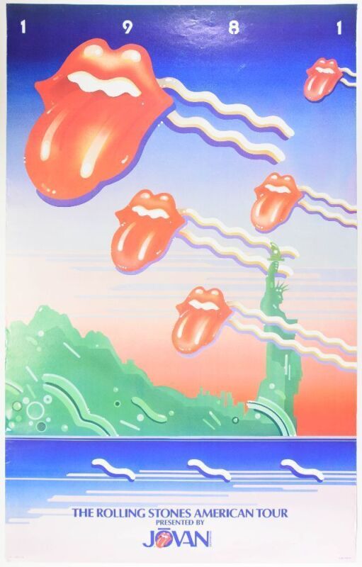 1981 Rolling Stones American Tour Poster Excellent 77