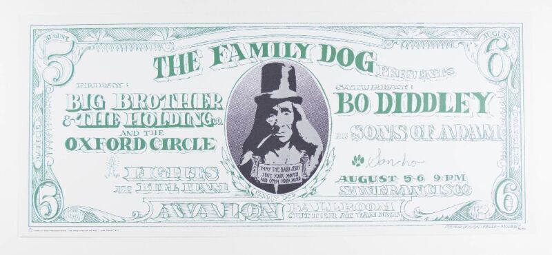 1966 FD-19 Big Brother & The Holding Company Bo Diddley Avalon Ballroom RP2 Poster Mint 91