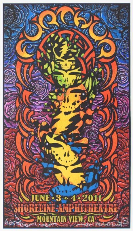 2011 Michael Everett Furthur Shoreline Amphitheatre LE Signed Everett Poster Mint 93