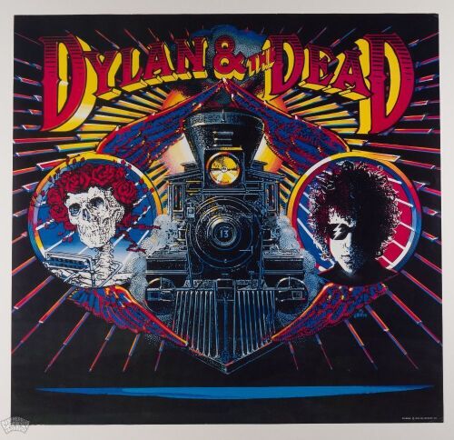 1988 Rick Griffin Dylan & The Dead CBS Records Album Promotional Poster Near Mint 87