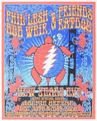 2008 Phil Lesh & Friends Ratdog Bill Graham Civic Auditorium Poster Mint 91