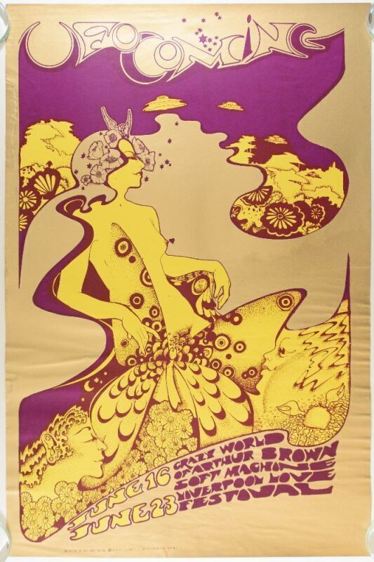 1967 OA-104 Crazy World of Arthur Brown UFO Club London Hapshash RP2 Poster Excellent 71