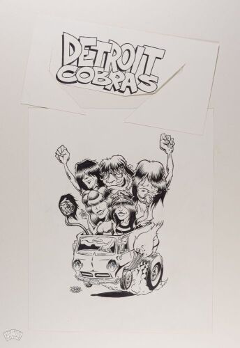 2004 Dirty Donny The Detroit Cobras Pen & Ink Drawing Original Art