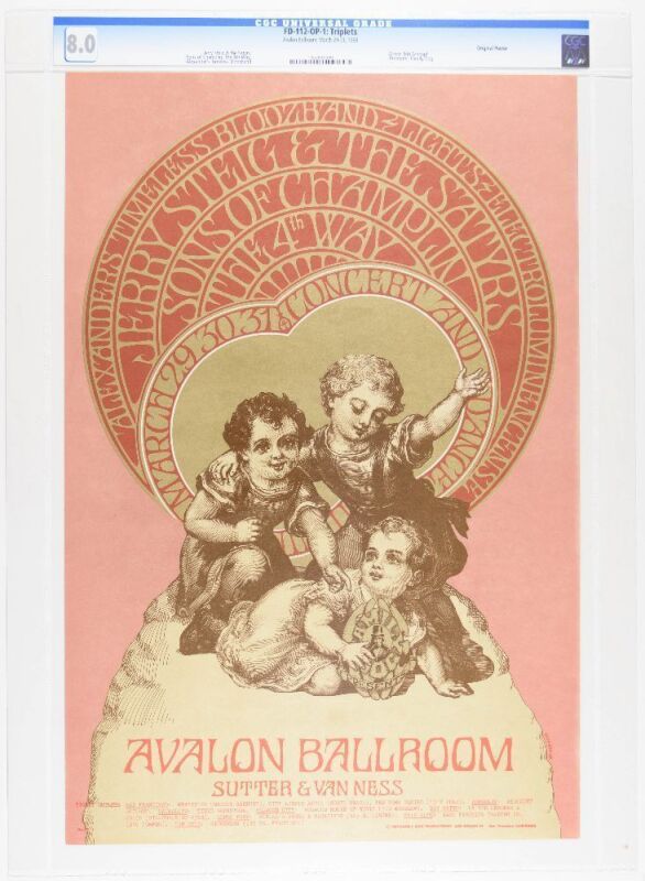 1968 FD-112 Jerry Steig & the Satyrs Sons Of Champlin Avalon Ballroom Poster CGC 8.0