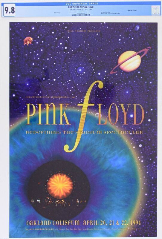 1994 BGP-92 Pink Floyd Oakland Coliseum Poster CGC 9.8