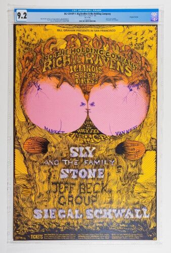 1968 BG-129 Big Brother Janis Joplin Richie Havens Fillmore West Poster CGC 9.2