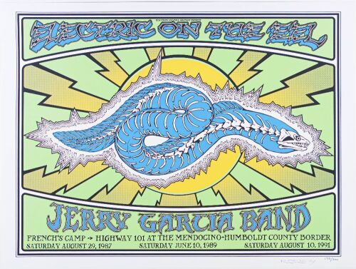 2019 Jerry Garcia Band Electric on the Eel LE Signed Ryan Corey Commemorative Poster Mint 95