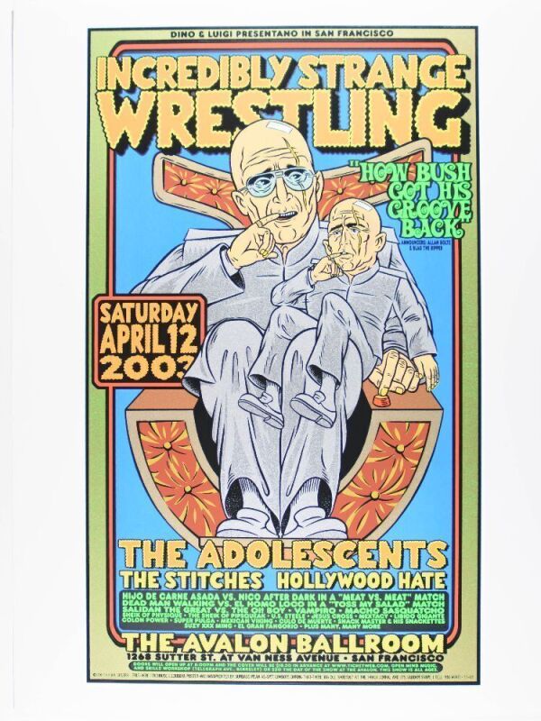 2003 Chuck Sperry Incredibly Strange Wrestling Avalon Ballroom Poster Near Mint 83