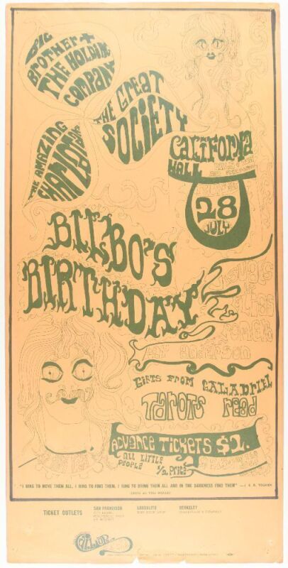 1966 AOR-2.156 Big Brother & the Holding Company Great Society California Hall Poster Fine 57