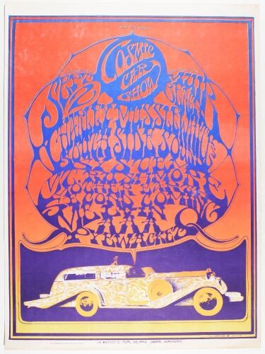 1967 AOR-2.298 Stanley Mouse Cosmic Car Show Muir Beach Poster Excellent 71