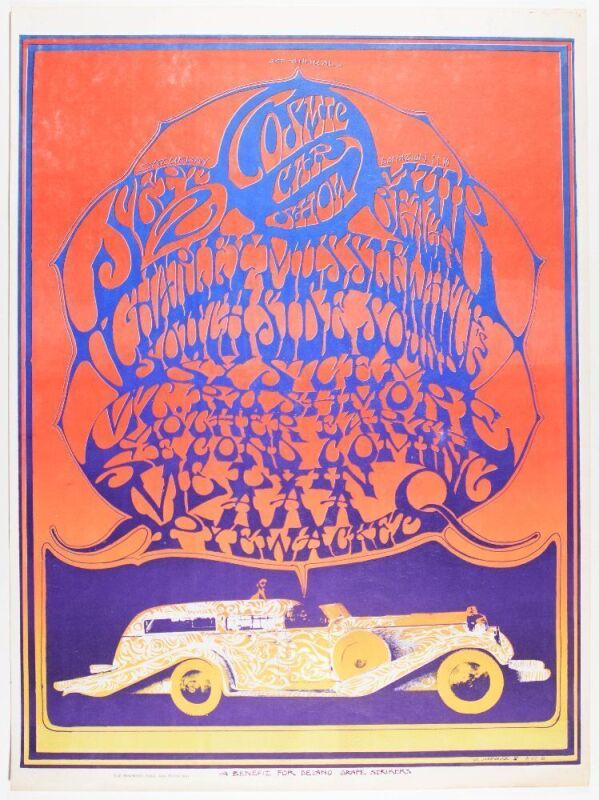 1967 AOR-2.298 Stanley Mouse Cosmic Car Show Muir Beach Poster Excellent 71