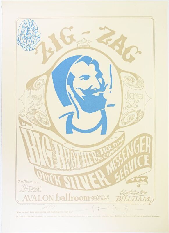 1966/2008 FD-14 Big Brother Quicksilver Messenger Service LE Signed Mouse and Kelley Commemorative Poster Near Mint 83