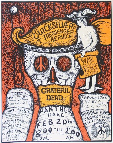 1970 AOR-4.161 Grateful Dead Panther Hall Fort Worth Poster Excellent 77