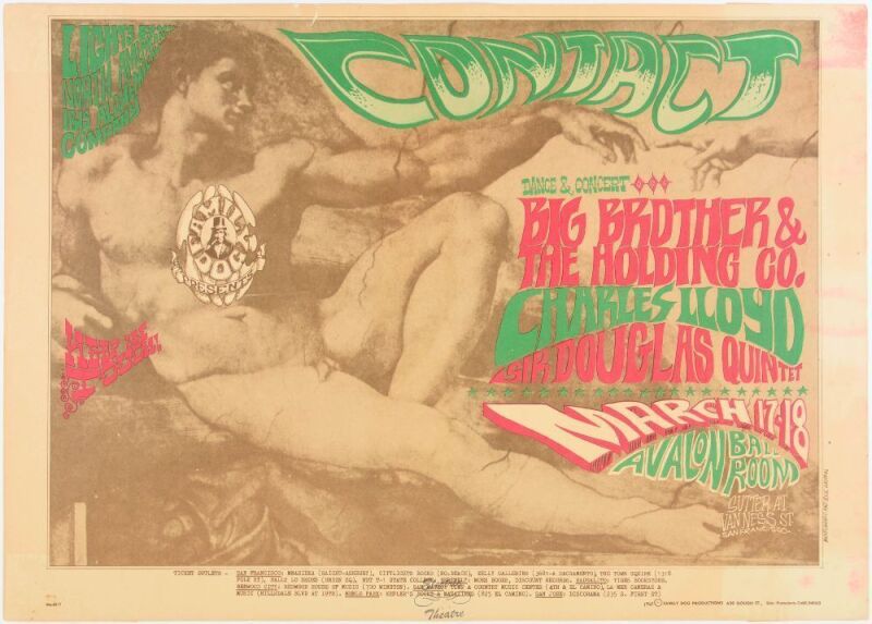 1967 FD-52 Big Brother Janis Joplin Avalon Ballroom Poster Extra Fine 69