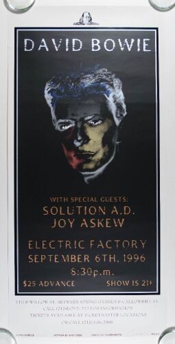 1996 PCL-133 David Bowie The Electric Factory Philadelphia LE Artrock Edition Signed Gary Cribb Poster Mint 91