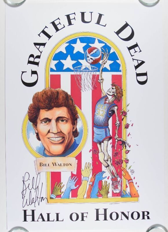 2001 Bill Walton Grateful Dead Hall of Honor LE Signed Bill Walton Poster Near Mint 87