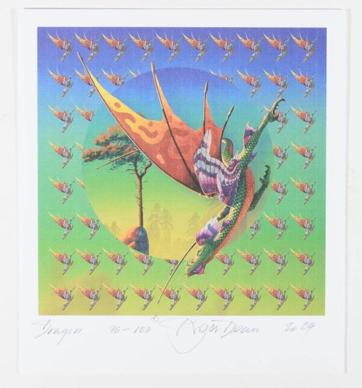 2024 Roger Dean Dragon At Dawn LE Signed Dean Blotter Art Mint 93