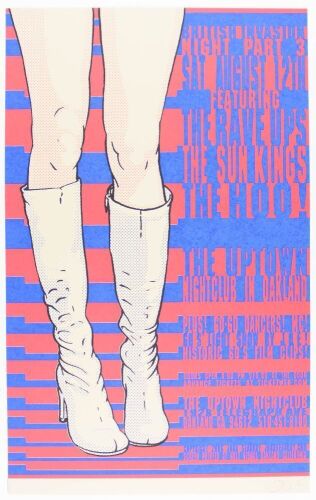 2006 John Seabury The Sun Kings The Rave Ups The Hoo The Uptown Nightclub Oakland Signed Seabury Poster Mint 93