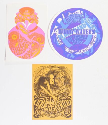 1968 Lot of 3 Mother Tucker's Velvet Underground Muddy Waters Retinal Circus Handbills