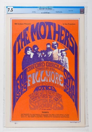 1966 BG-27 Frank Zappa The Mothers Fillmore Auditorium Poster CGC 7.5