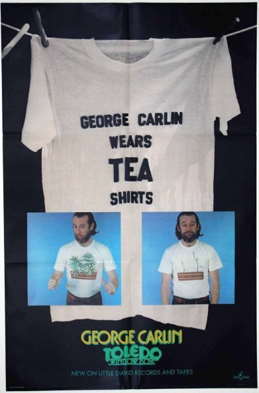 1974 George Carlin Toledo Window Box Promo Poster Near Mint 87