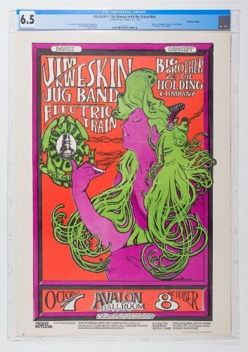 1966 FD-29 Big Brother Janis Joplin Avalon Ballroom Poster CGC 6.5