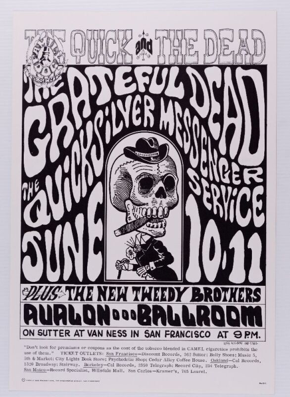 1966 FD-12 Grateful Dead Avalon Ballroom RP3 Poster Mint 91