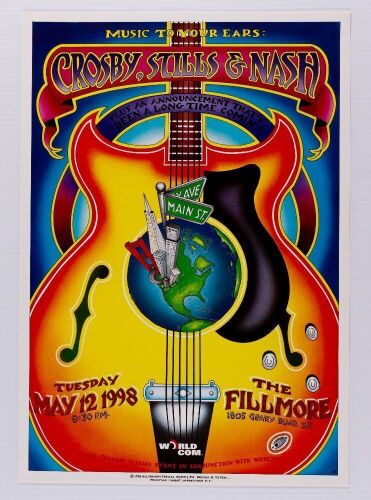 1988 BGSE-6 Crosby Stills Nash The Fillmore Poster Near Mint 89