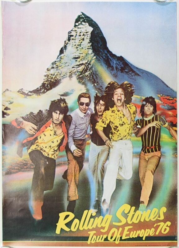 1976 Rolling Stones Tour of Europe Merch Poster Excellent 71