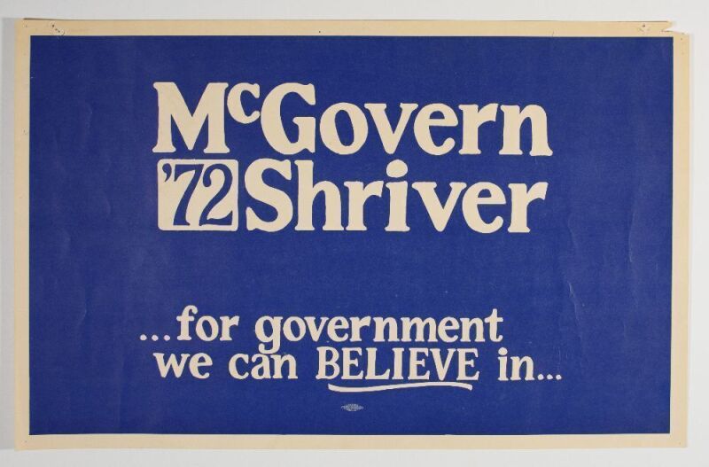 1972 George McGovern Campaign Poster Extra Fine 67