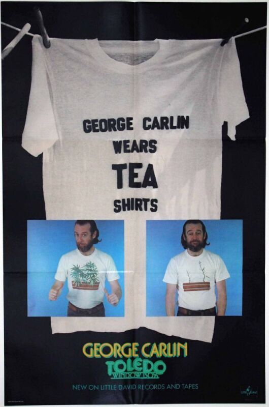 1974 George Carlin Toledo Window Box Promo Poster Near Mint 87