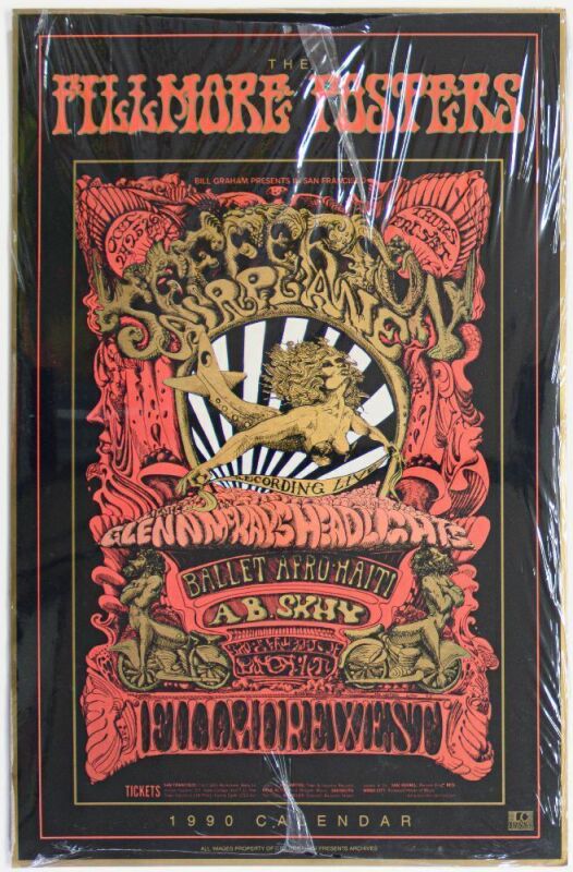 1990 Fillmore Posters Calendar Mint 93