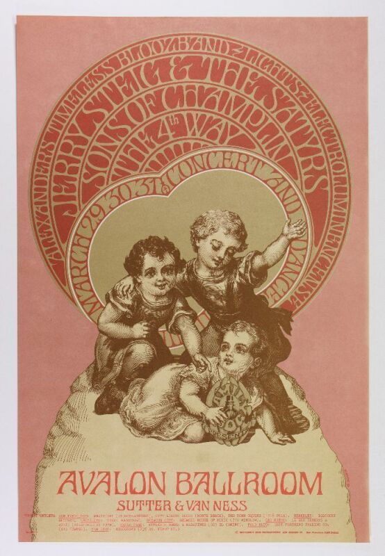 1968 FD-112 Jerry Steig & the Satyrs Sons Of Champlin Avalon Ballroom Poster Mint 93