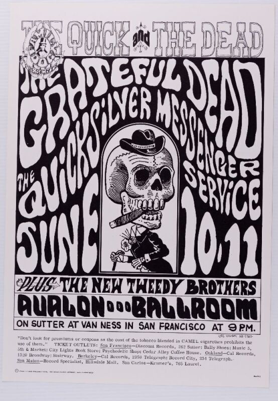 1966 FD-12 Grateful Dead Avalon Ballroom RP3 Poster Mint 91