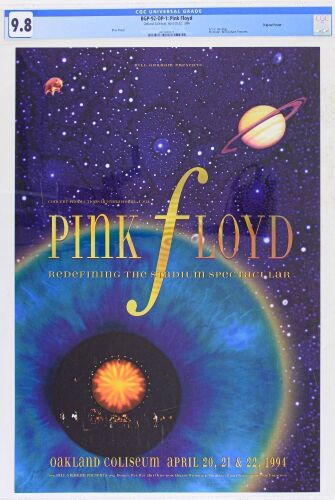 1994 BGP-92 Pink Floyd Oakland Coliseum Poster CGC 9.8