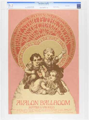 1968 FD-112 Jerry Steig & the Satyrs Sons Of Champlin Avalon Ballroom Poster CGC 9.2