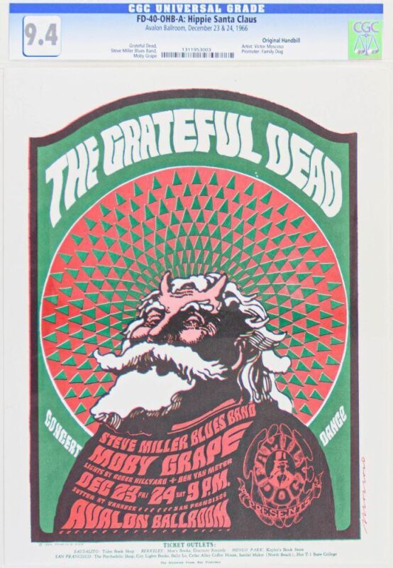 1966 FD-40 Grateful Dead Steve Miller Avalon Ballroom Handbill CGC 9.4