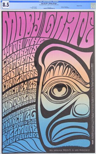 1967 BG-56 Moby Grape Winterland & Fillmore Auditorium Poster CGC 8.5