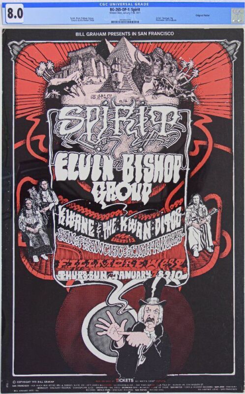 1971 BG-265 Spirit Elvin Bishop Group Fillmore West Poster CGC 8.0